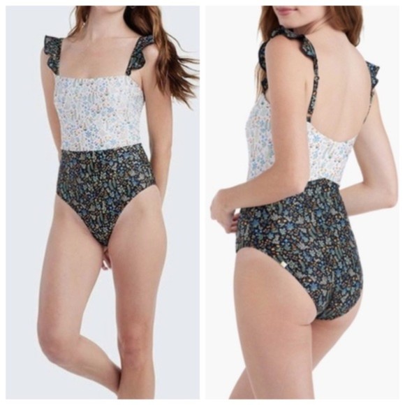 summersalt Other - Summersalt x Rifle Paper Menagerie Print Ruffle Oasis One Piece Swimsuit Size 14